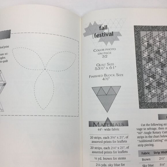 Vintage 1995 Patchwork Place Trouble Free Triangles Gayle Bong 11 Quilt Patterns - Picture 8 of 15